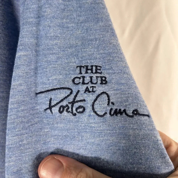 The Club at Porto Cima Sweater Men's Medium Blue 1/4 Zip Long Sleeve F&G - Picture 5 of 9